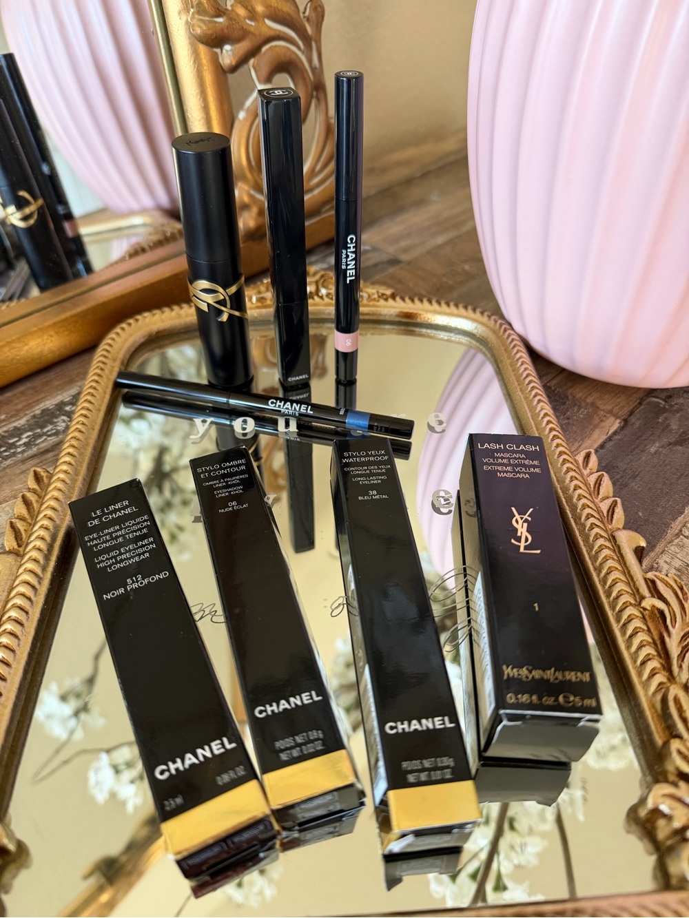 CHANEL Black Eyeliner & Eye Pencil Trio with YSL Mascara